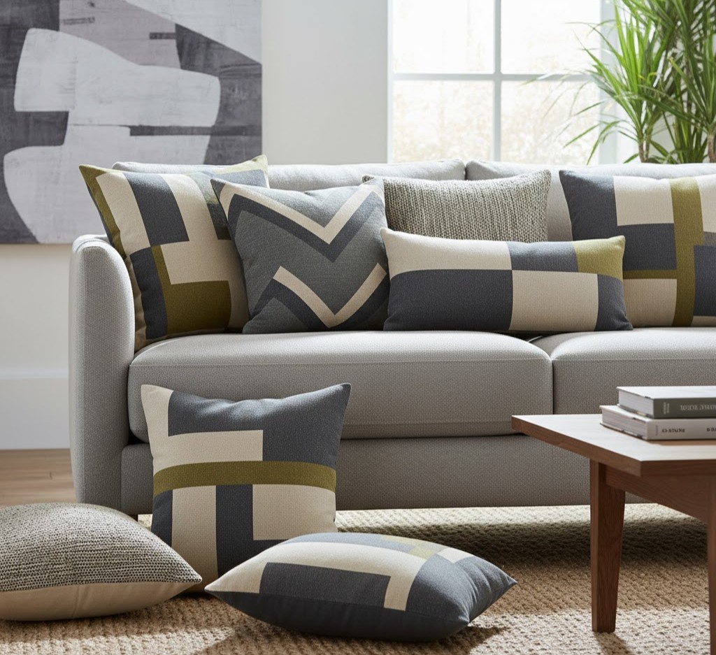 Geometric pattern pillows